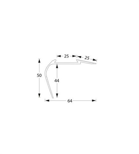 Billede af Trappeforkant 64x50mm POL ALU